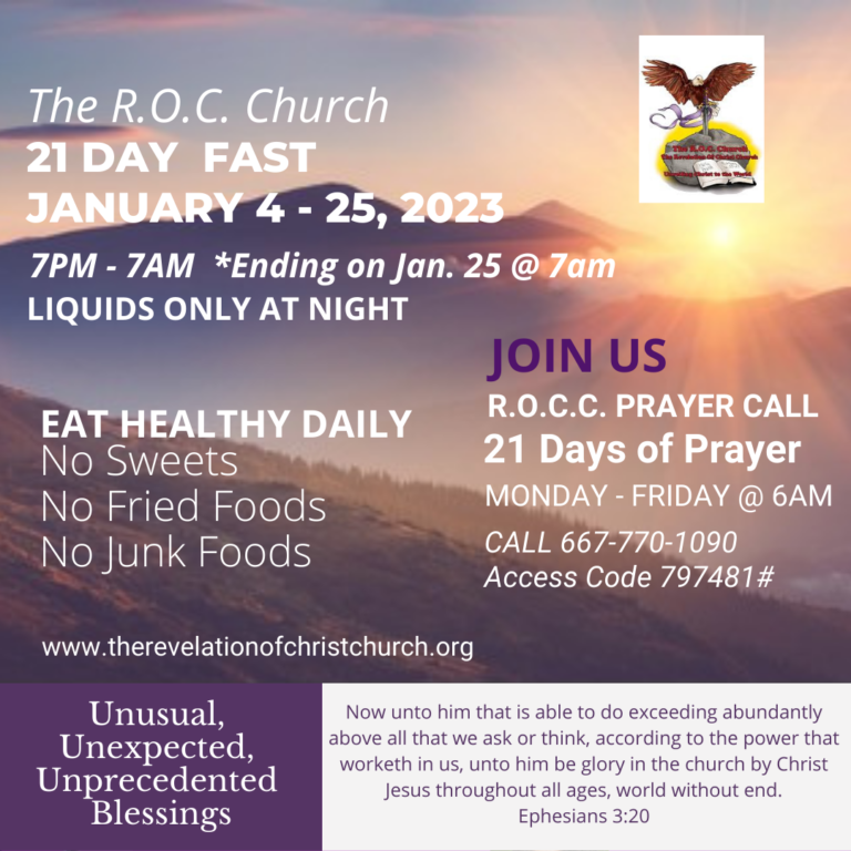 21 Day Daniel Fast The Revelation Of Christ Church